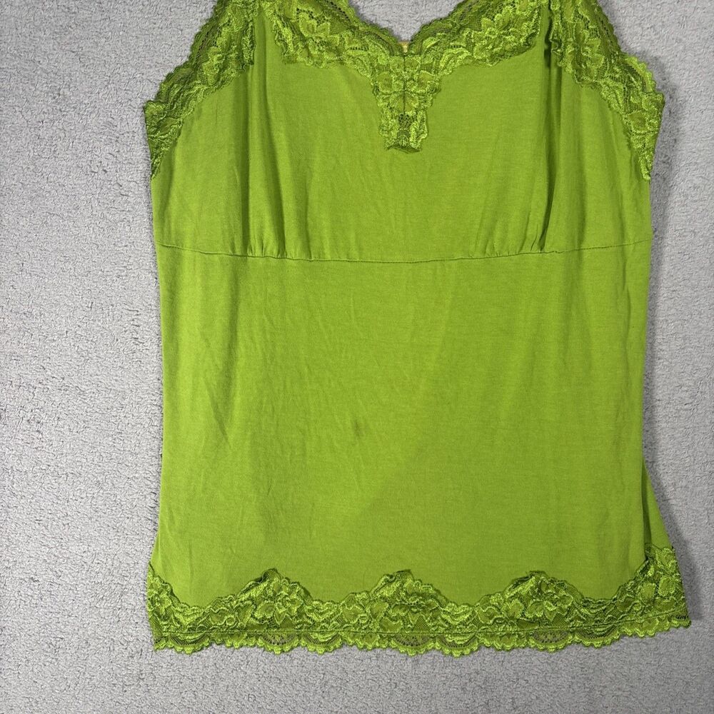 Lane Bryant Babydoll Top Size 18/20 Moss Green Lace Detail Y2K Inspired Ditsy - Picture 3 of 11